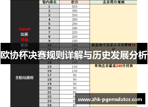 欧协杯决赛规则详解与历史发展分析